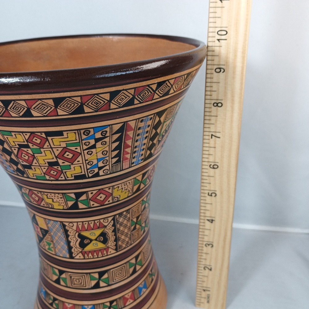 Peruvian Pottery Hand Painted Pot Vase Peru Culturas Cusco 9" 3 lbs - Picture 2 of 10